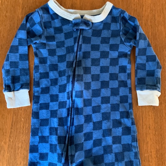 🍊5/$25 Carter's Blue and Gray Checkered Footie Pajama size 12m - Picture 4 of 7